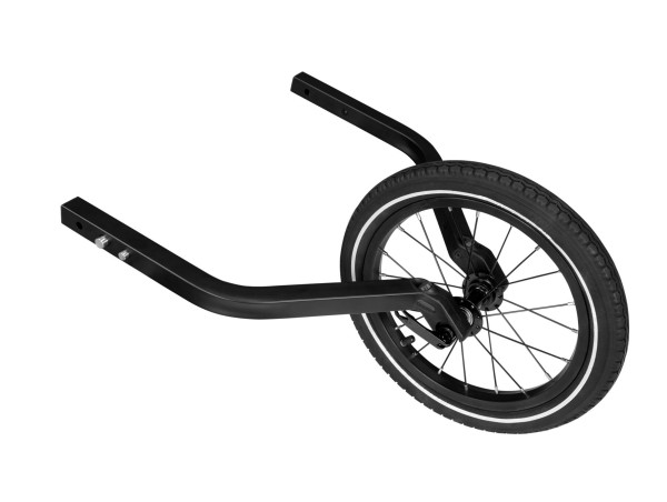 Qeridoo 14″ Joggerrad für Zweisitzer 2022 Inkl. Deichselaufnahme 2022 (Schwarz)